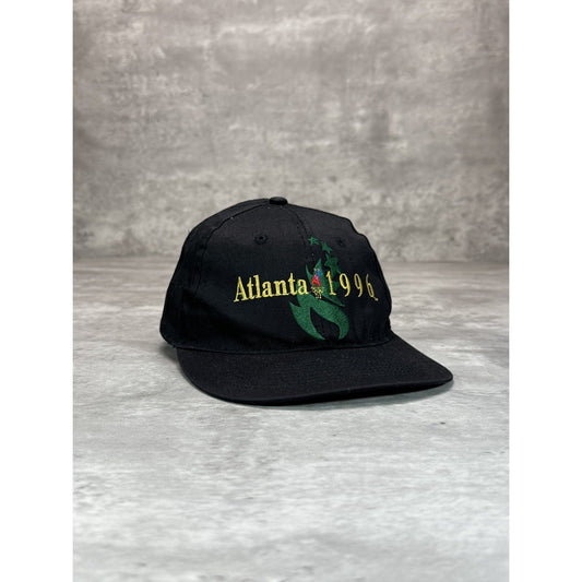 Vintage 1996 Atlanta Olympics Embroidered Logo Snapback Hat OSFA Black