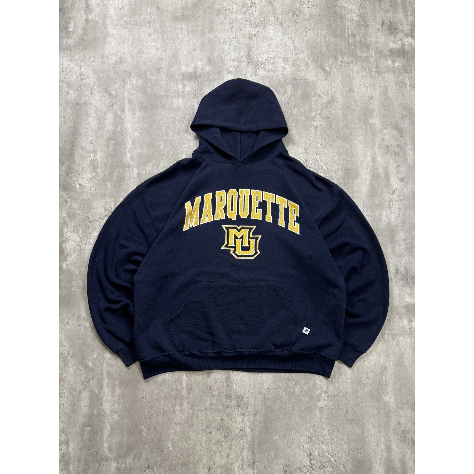 Vintage Marquette Golden Eagles NCAA Spellout Hooded Sweatshirt Size XL