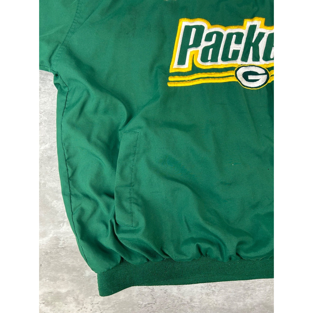Vintage Green Bay Packers NFL Reebok Pullover Windbreaker Jacket Size 2XL