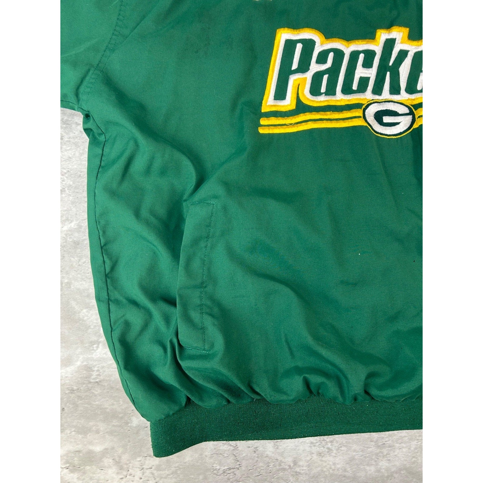 Vintage Green Bay Packers NFL Reebok Pullover Windbreaker Jacket Size 2XL