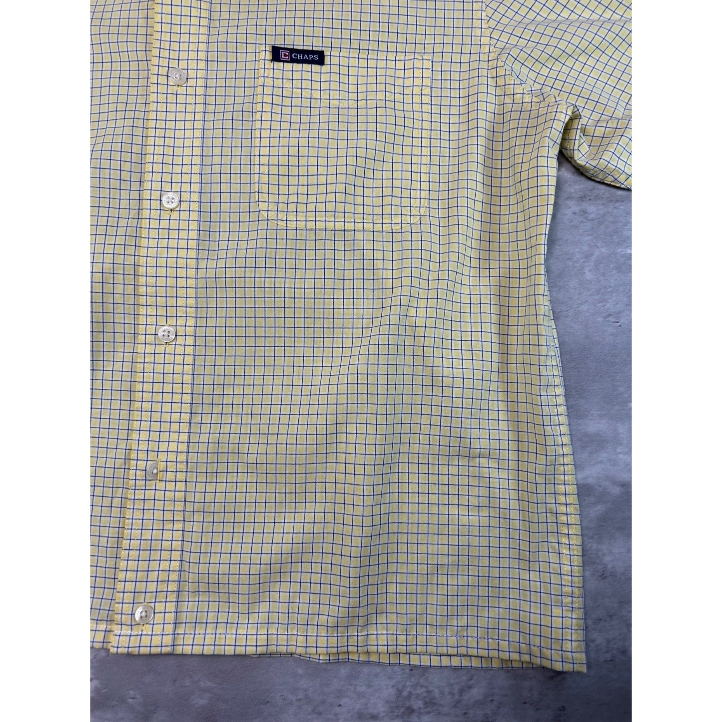 Vintage Chaps Ralph Lauren Plaid Single Pocket Short Sleeve Button Up Shirt Sz M