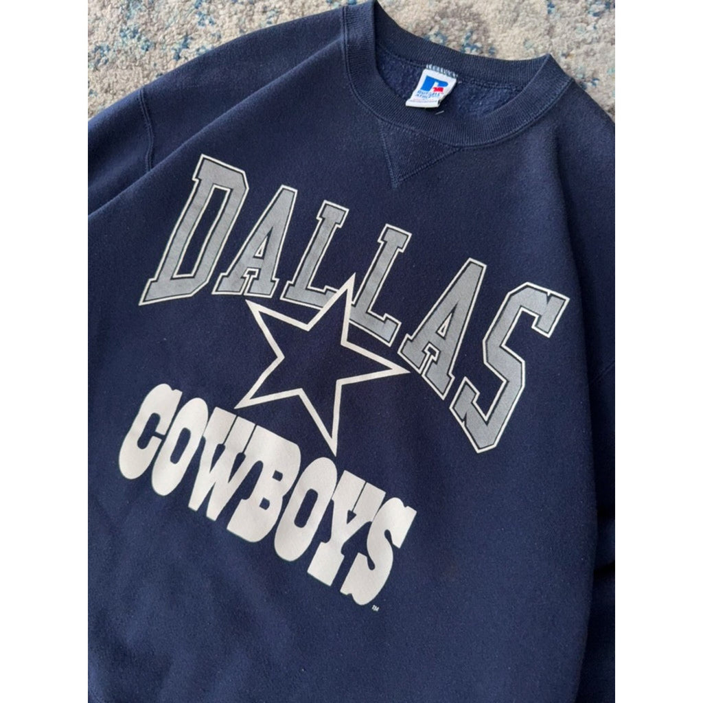 Vintage 90s Dallas Cowboys NFL Spellout Logo Crewneck Sweatshirt Size XL