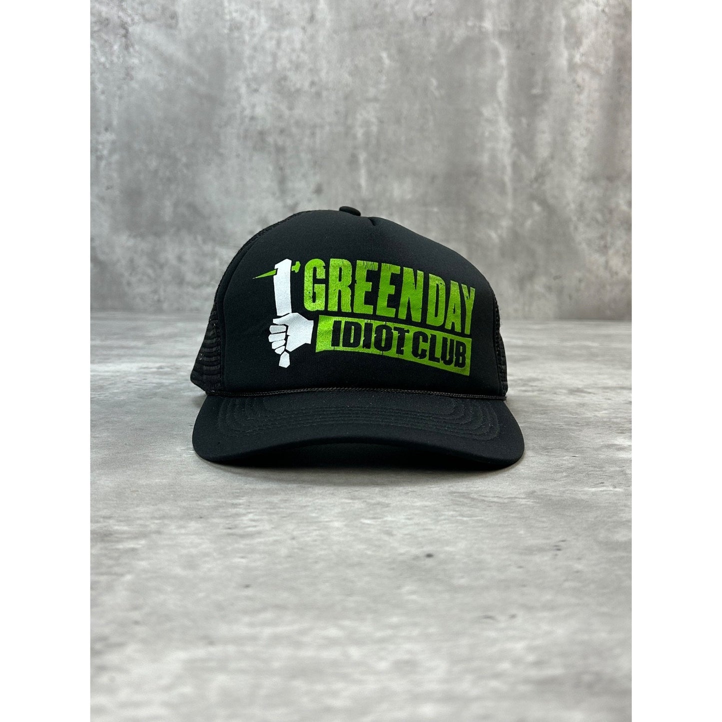 Vintage Green Day Idiot Club Rock Music Graphic Trucker Snapback Hat OSFA