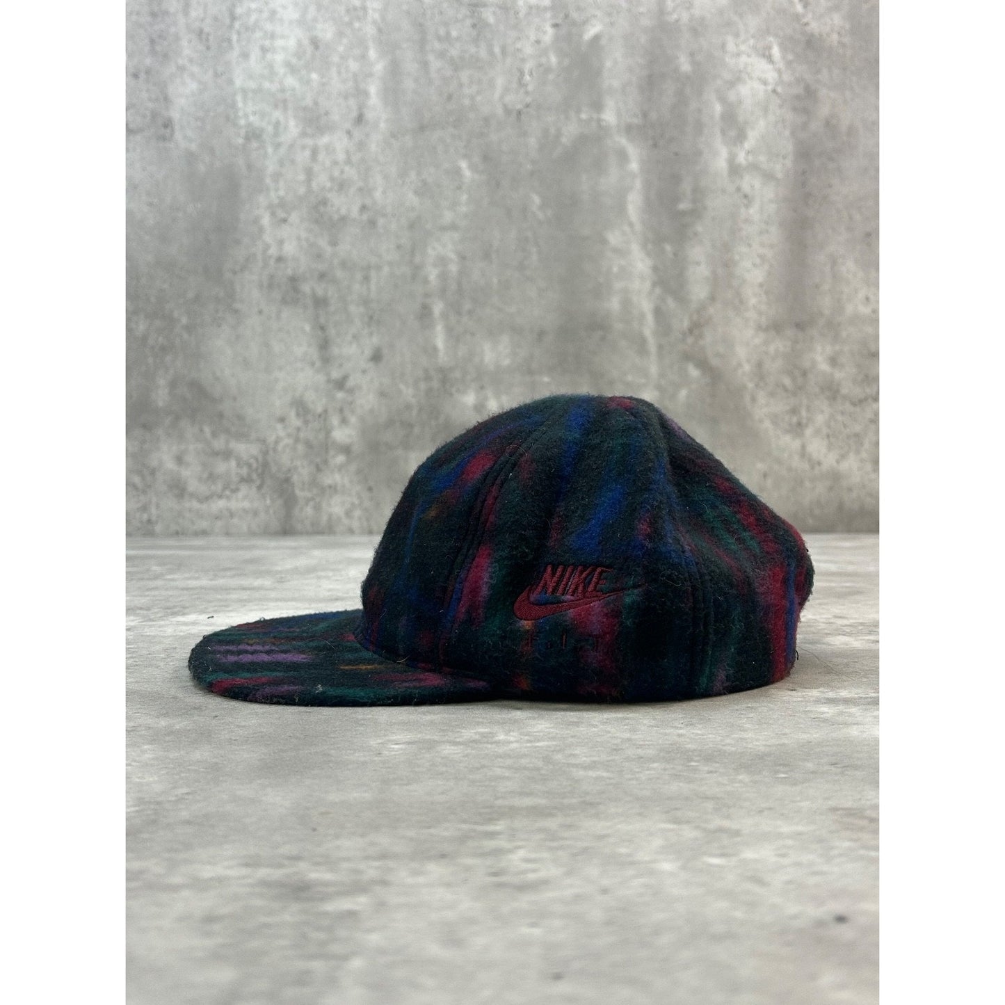 Vintage 90s Nike F.I.T Abstract Fleece Running Strapback Hat OSFA