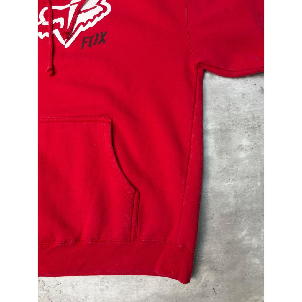 Vintage Fox Racing Graphic Logo Spellout Hooded Sweatshirt Size Small