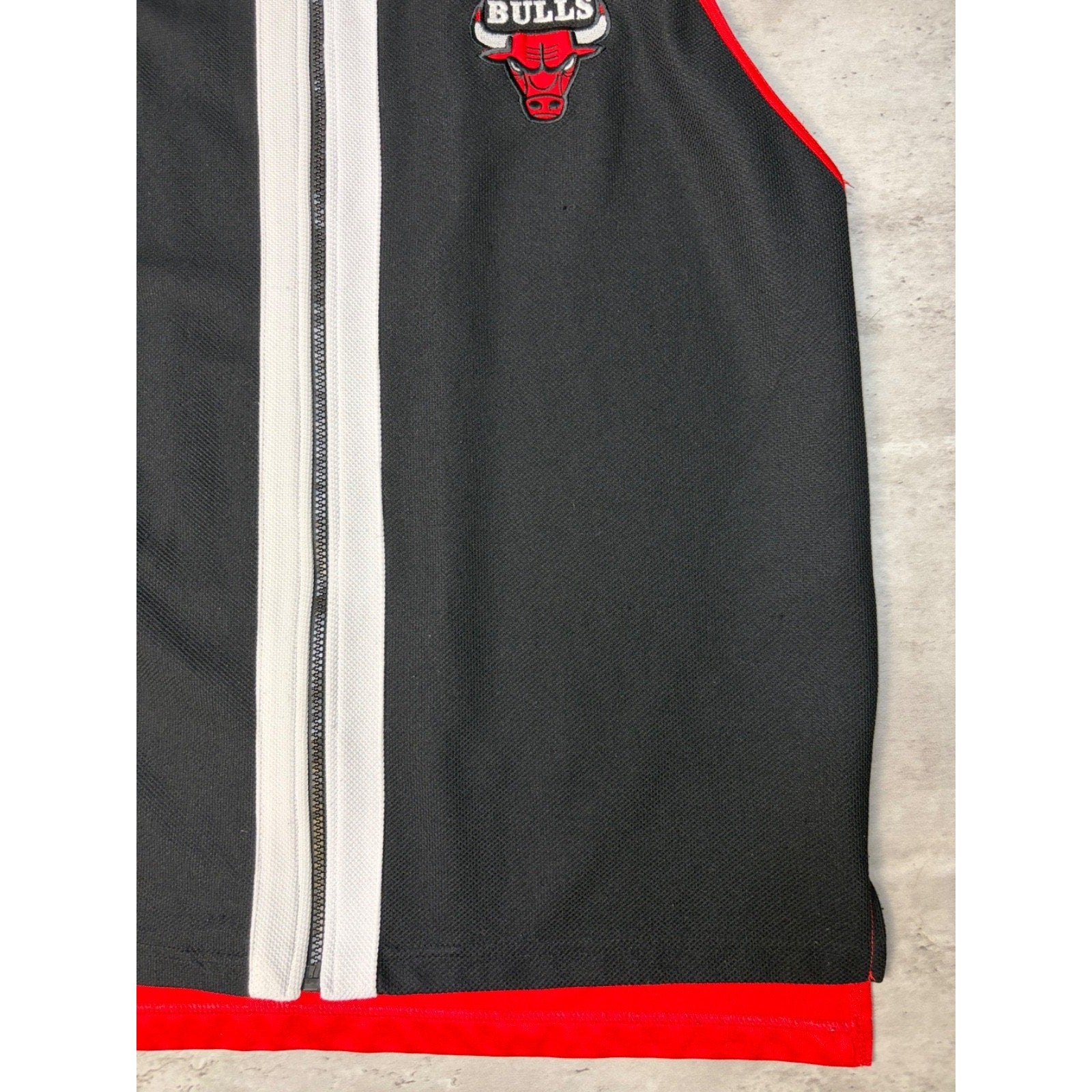 Vintage 90s Chicago Bulls NBA Full Zip Collared Warm Up Jersey Size Large