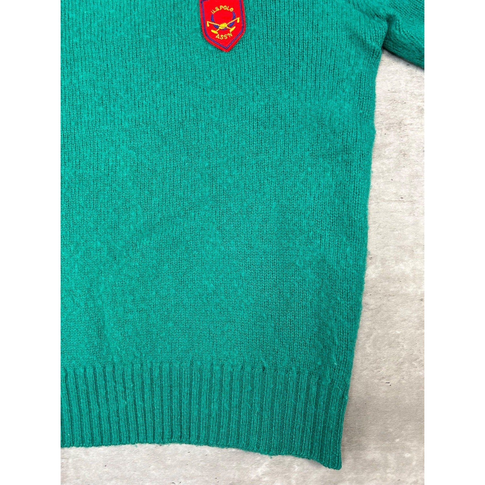 Vintage 90s U.S. Polo Assn. Embroidered Crest Pullover Knit Sweater Size Small
