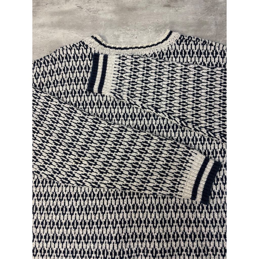 VTG 90s Club Room Abstract Diamond Print Pattern Pullover Knit Sweater Size XL