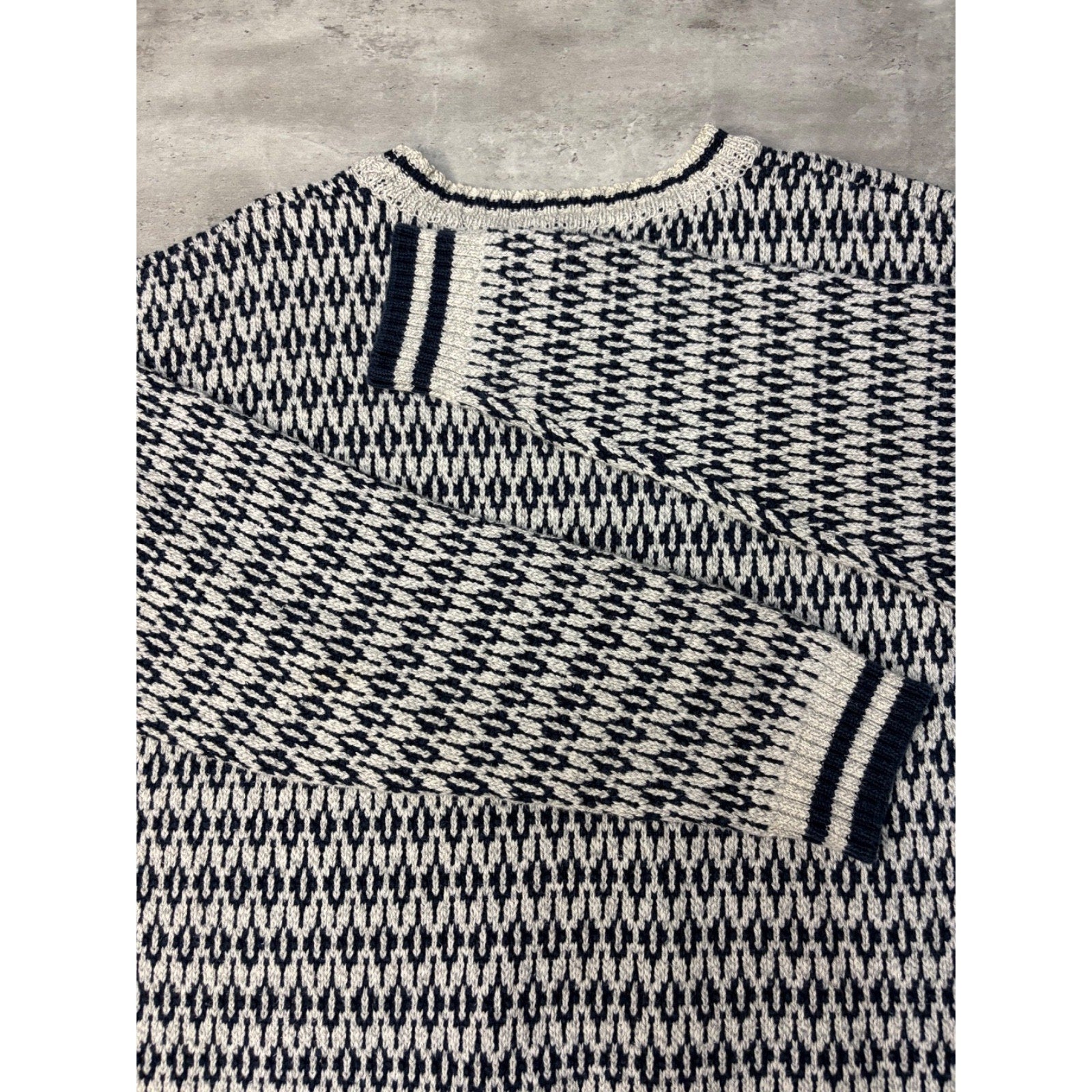 VTG 90s Club Room Abstract Diamond Print Pattern Pullover Knit Sweater Size XL