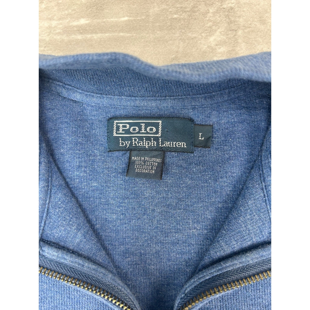 Vintage Polo Ralph Lauren Embroidered Pony 1/4 Zip Sweatshirt Size Large
