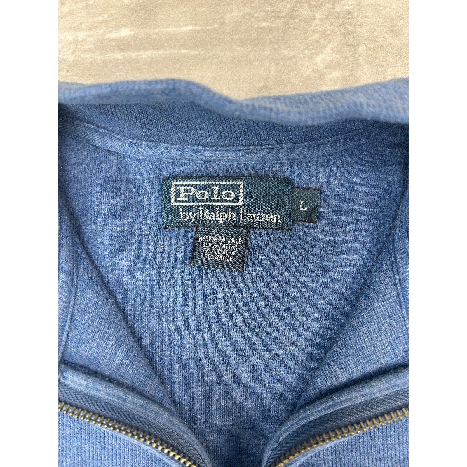 Vintage Polo Ralph Lauren Embroidered Pony 1/4 Zip Sweatshirt Size Large