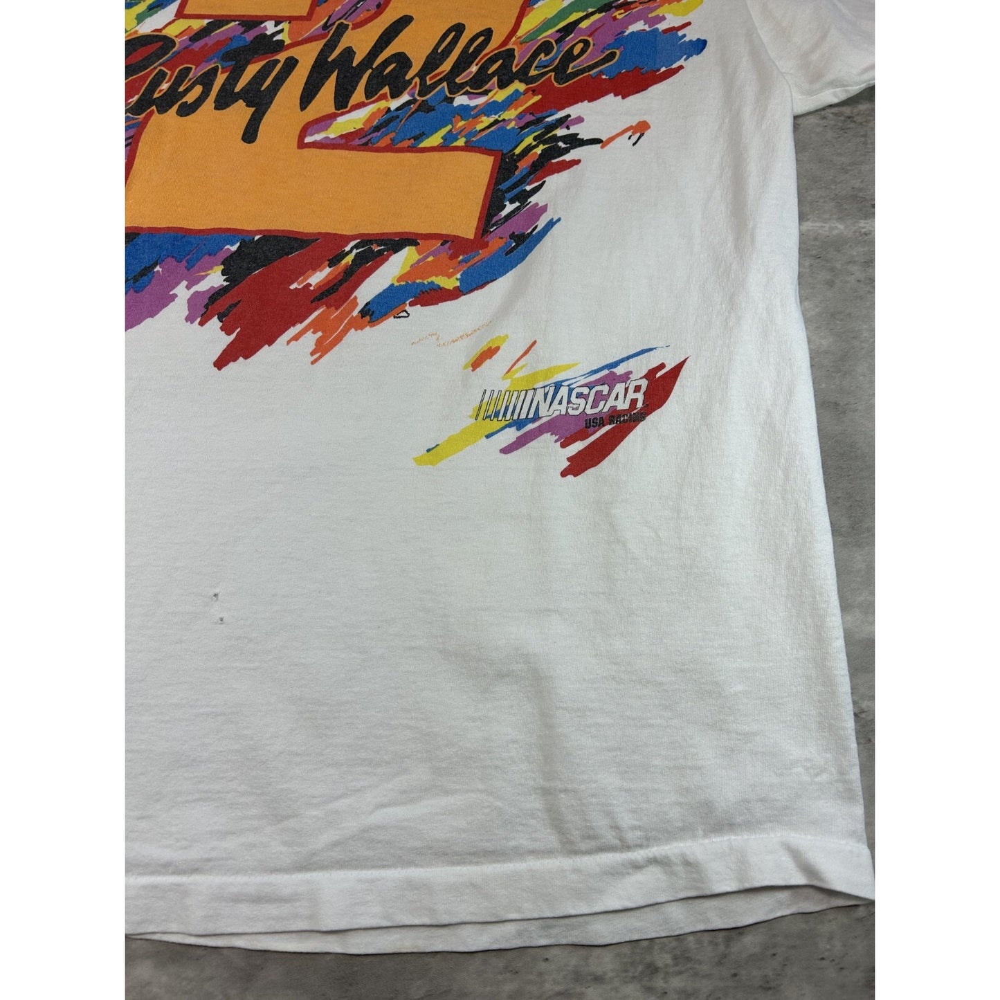 Vintage 90s Rusty Wallace #2 Miller Racing Nascar Art Graphic T-Shirt Size XL