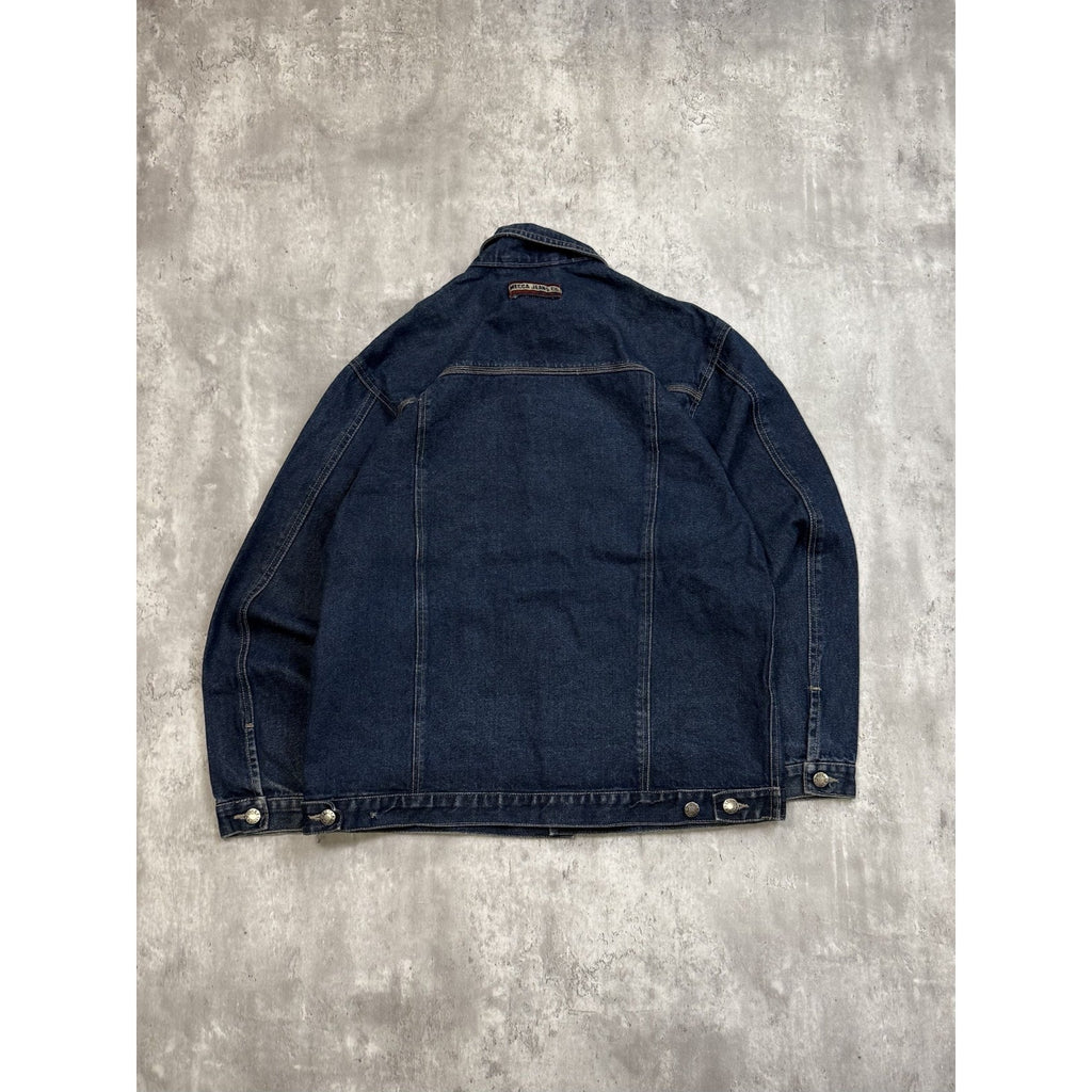 Vintage Y2K Mecca Jeans Dark Wash Denim Trucker Jacket Size Medium
