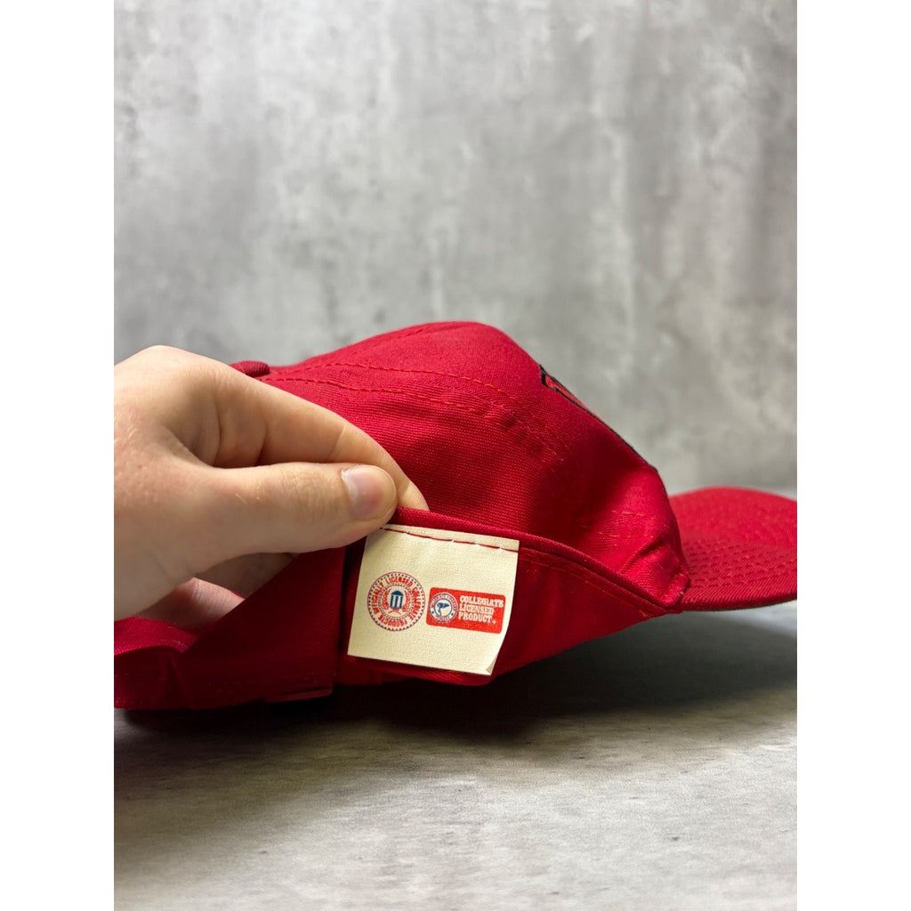 Vintage 90s Indiana Hoosiers NCAA Embroidered Spellout Logo Snapback Hat OSFA