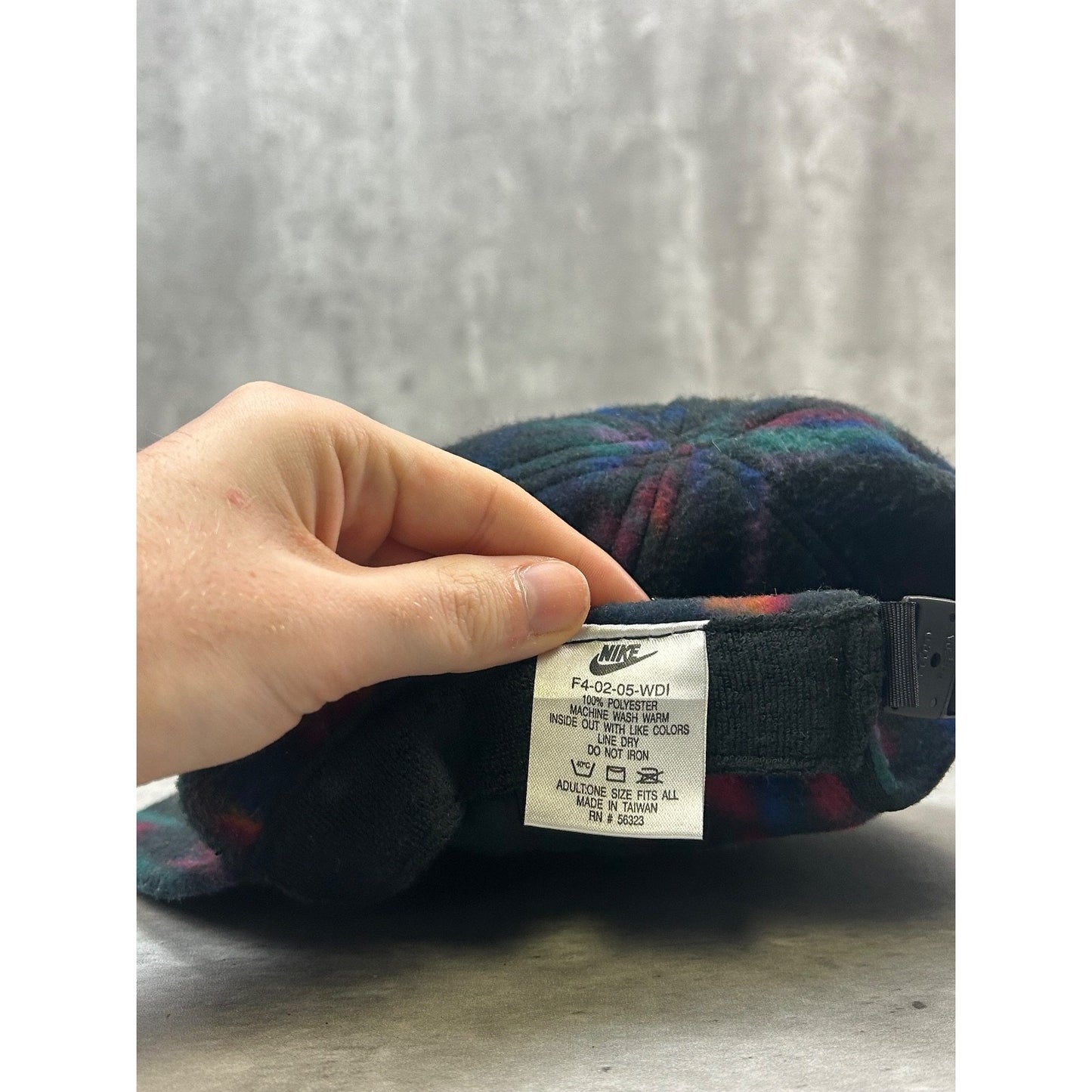 Vintage 90s Nike F.I.T Abstract Fleece Running Strapback Hat OSFA