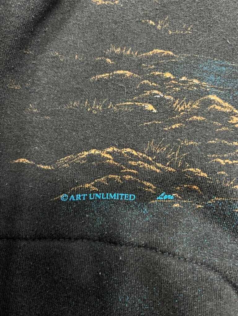 Vintage 90s Art Unlimited Alaska Wilderness Bald Eagle Sweatshirt AOP Sz Large