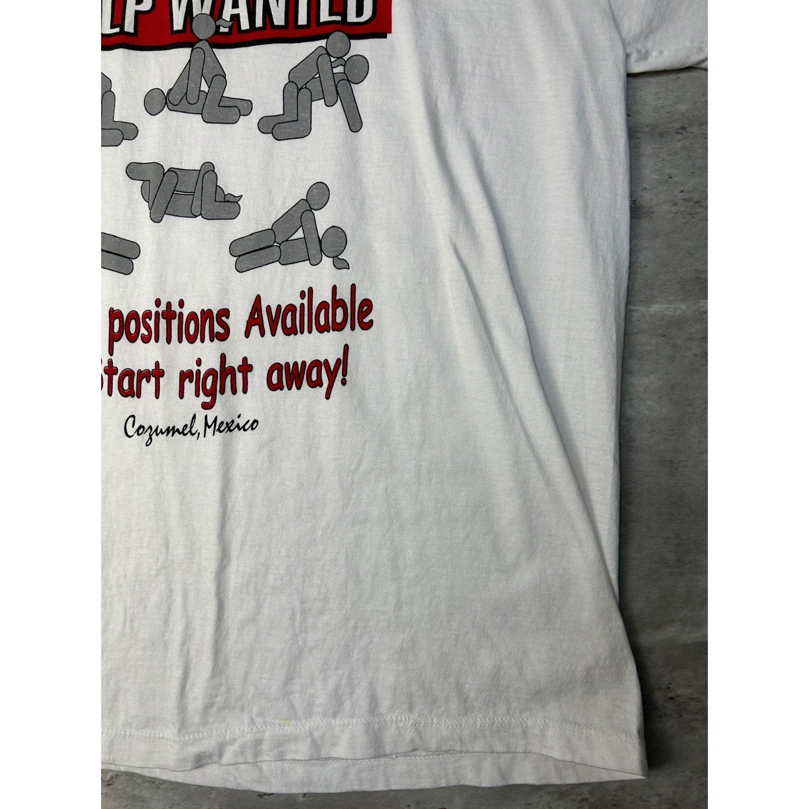 Vintage 90s Help Wanted Many Positions Available Comedy T-Shirt Size XL