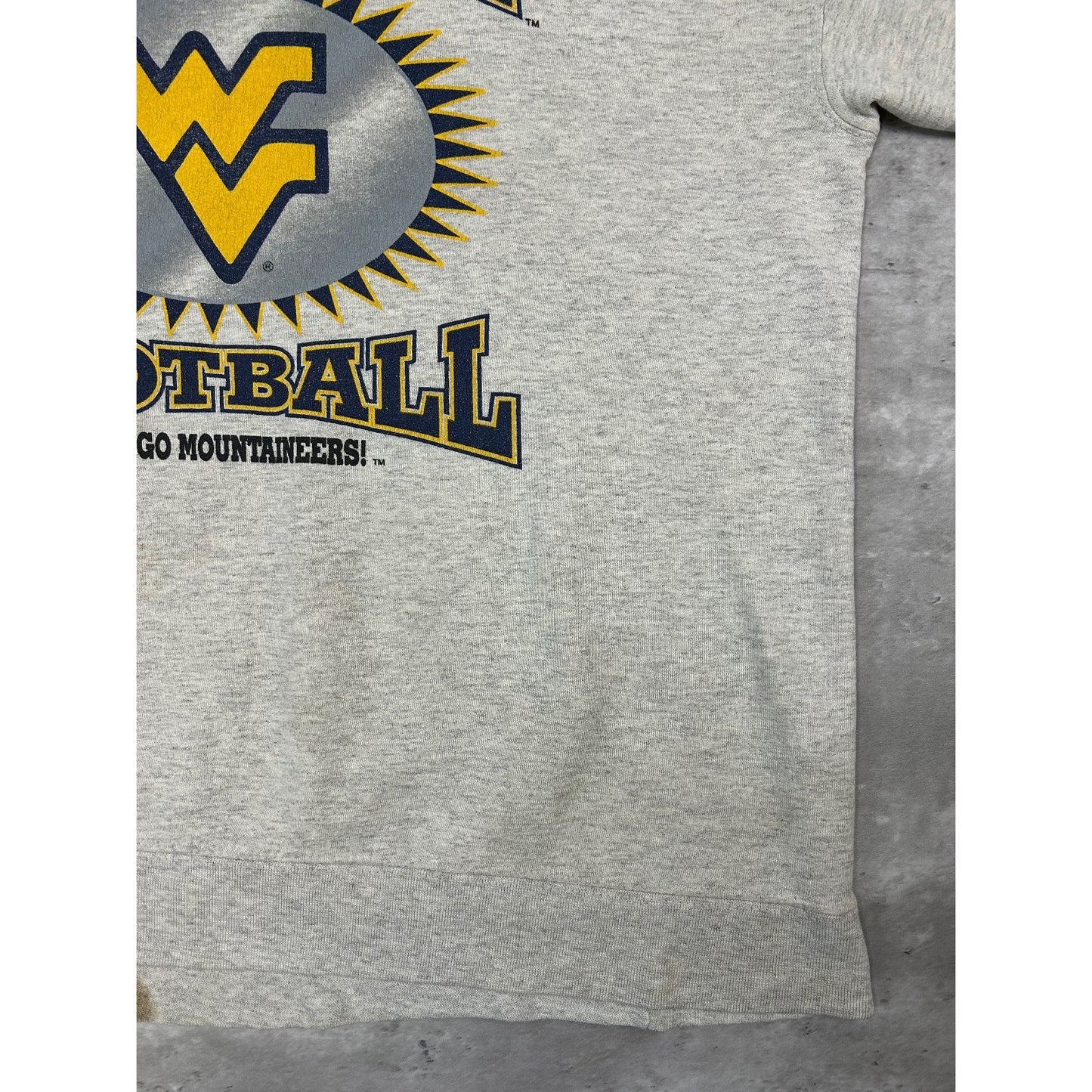 Vintage 90s West Virginia Mountaineers NCAA Football Graphic Sweatshirt Sz Large