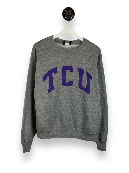 Vintage 90s TCU Hornfrogs NCAA Embroidered Collegiate Sweatshirt Size Medium