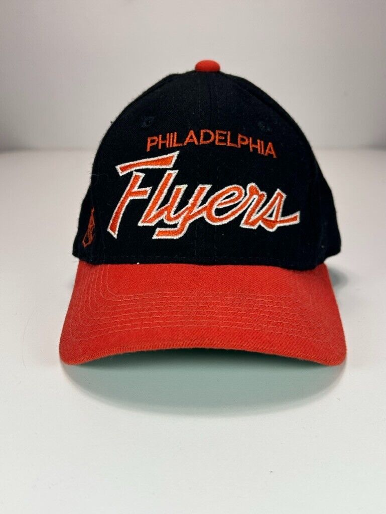 Vintage 90s Philadelphia Flyers Sports Specialties Wool Script Snapback OSFA