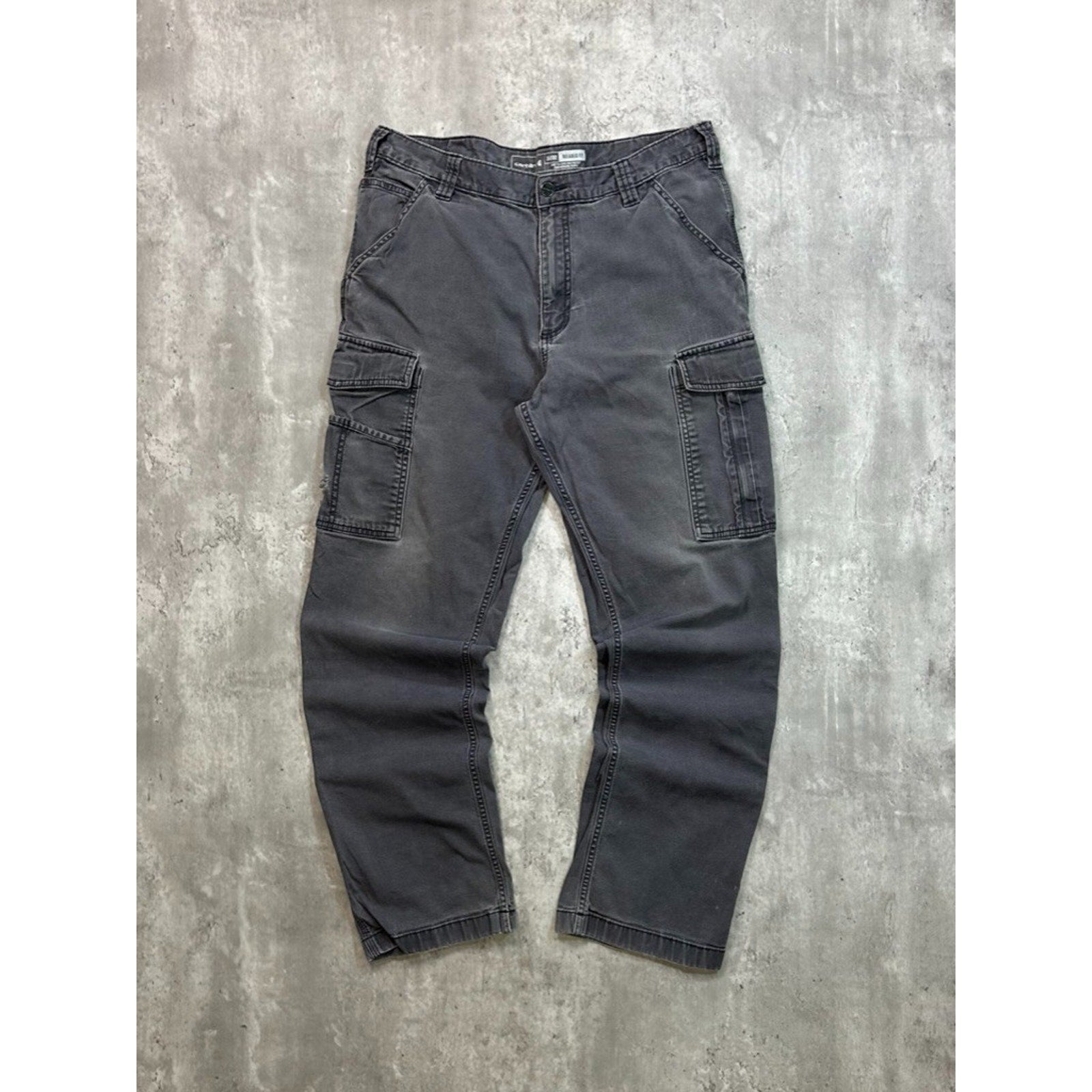 Carhartt Relaxed Fit Canvas Workwear Grey Cargo Pants Size 35
