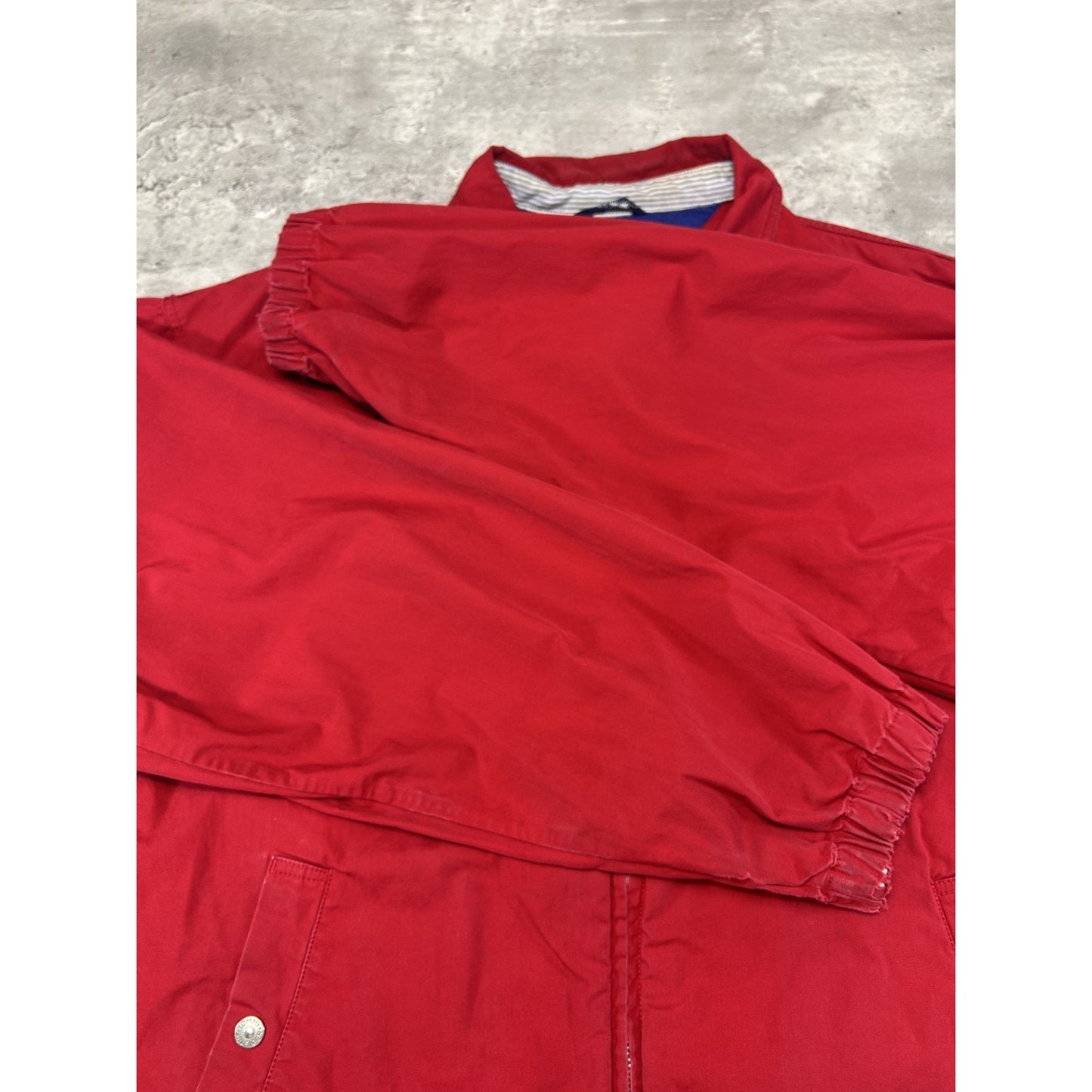 Vintage 90s Tommy Hilfiger Embroidered Crest Full Zip Harrington Jacket Size XL