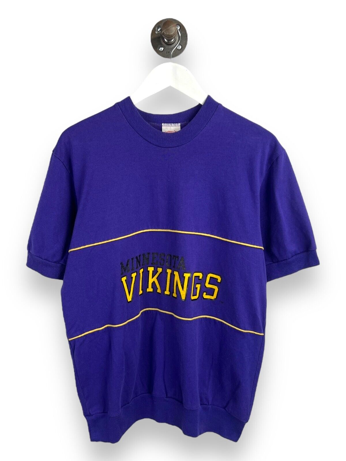 Vintage 90s Minnesota Vikings Graphic Spellout Heavyweight T-Shirt Size Large