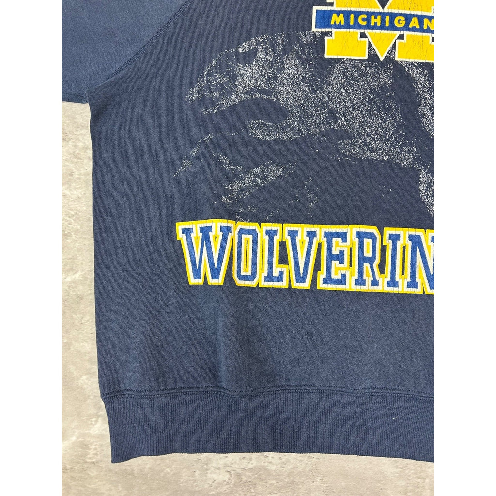 Vintage 90s Michigan Wolverines NCAA Collegiate Graphic Sweatshirt Size Large