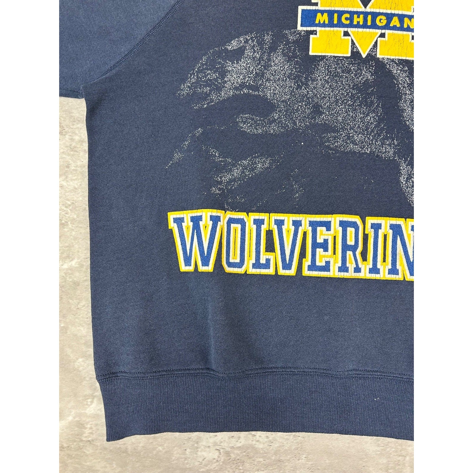 Vintage 90s Michigan Wolverines NCAA Collegiate Graphic Sweatshirt Size Large