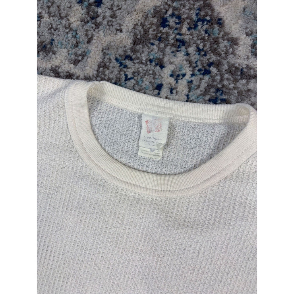 Vintage 90s Hanes Blank Long Sleeve Thermal T-Shirt Size XL