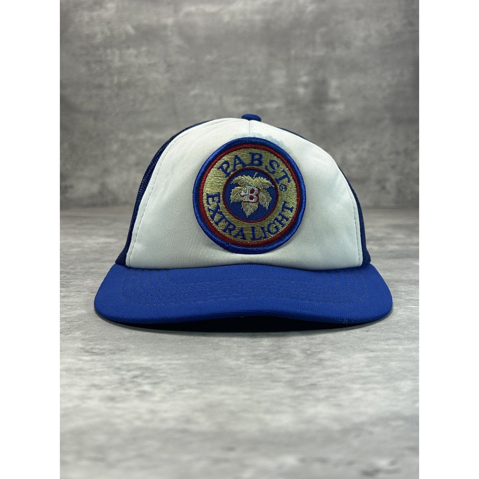 Vintage 80s Pabsts Extra Light Embroidered Patch Trucker Snapback Hat OSFA