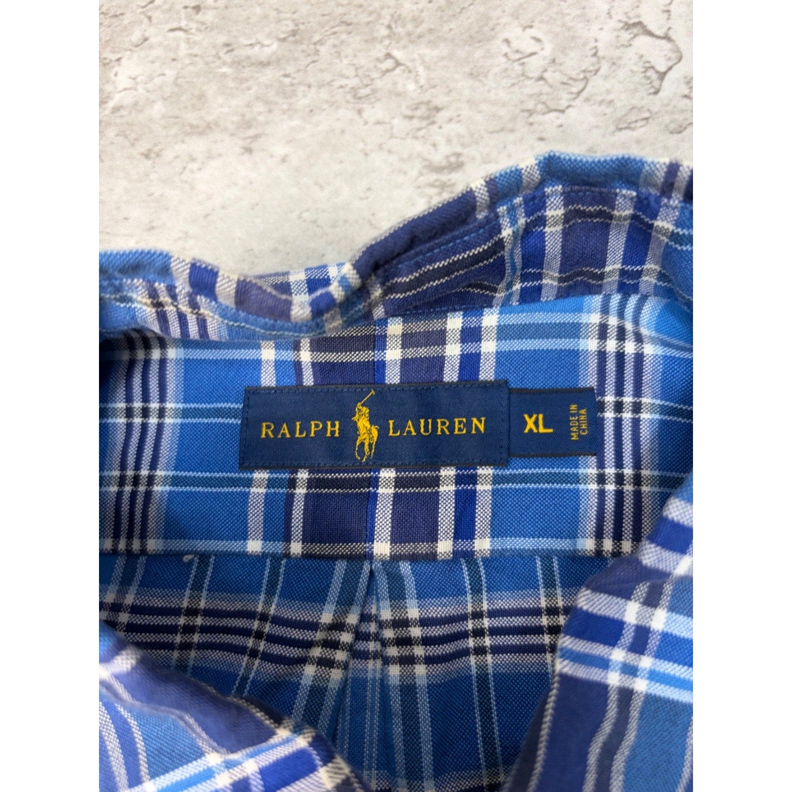 Vintage Polo Ralph Lauren Embroidered Pony Plaid Button Up Shirt Size XL