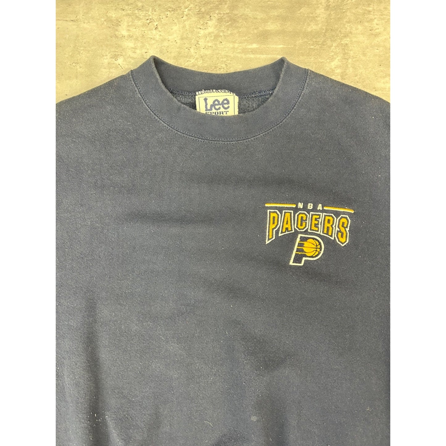 Vintage 90s Indiana Pacers NBA Embroidered Spellout Basketball Sweatshirt Medium