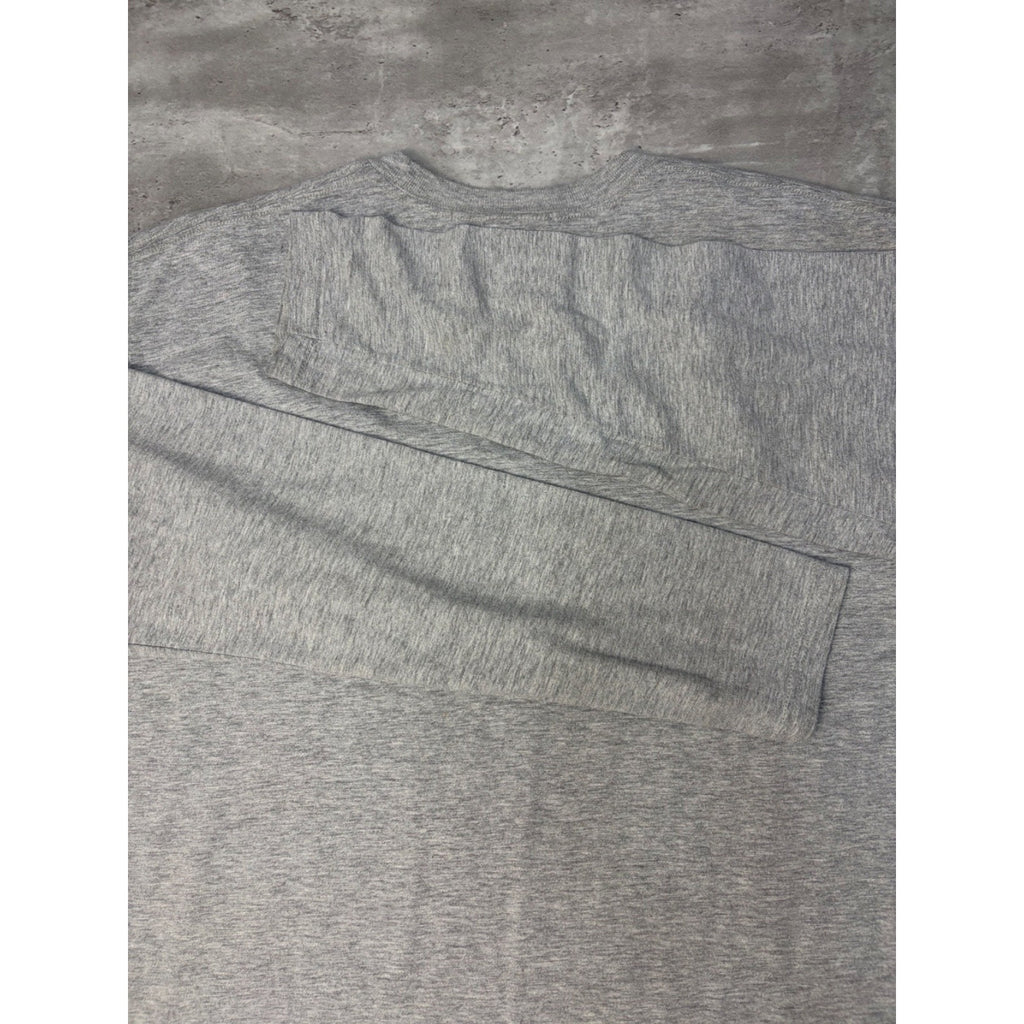 Vintage Nike Embroidered Mini Swoosh Long Sleeve Gray T-Shirt Size XL