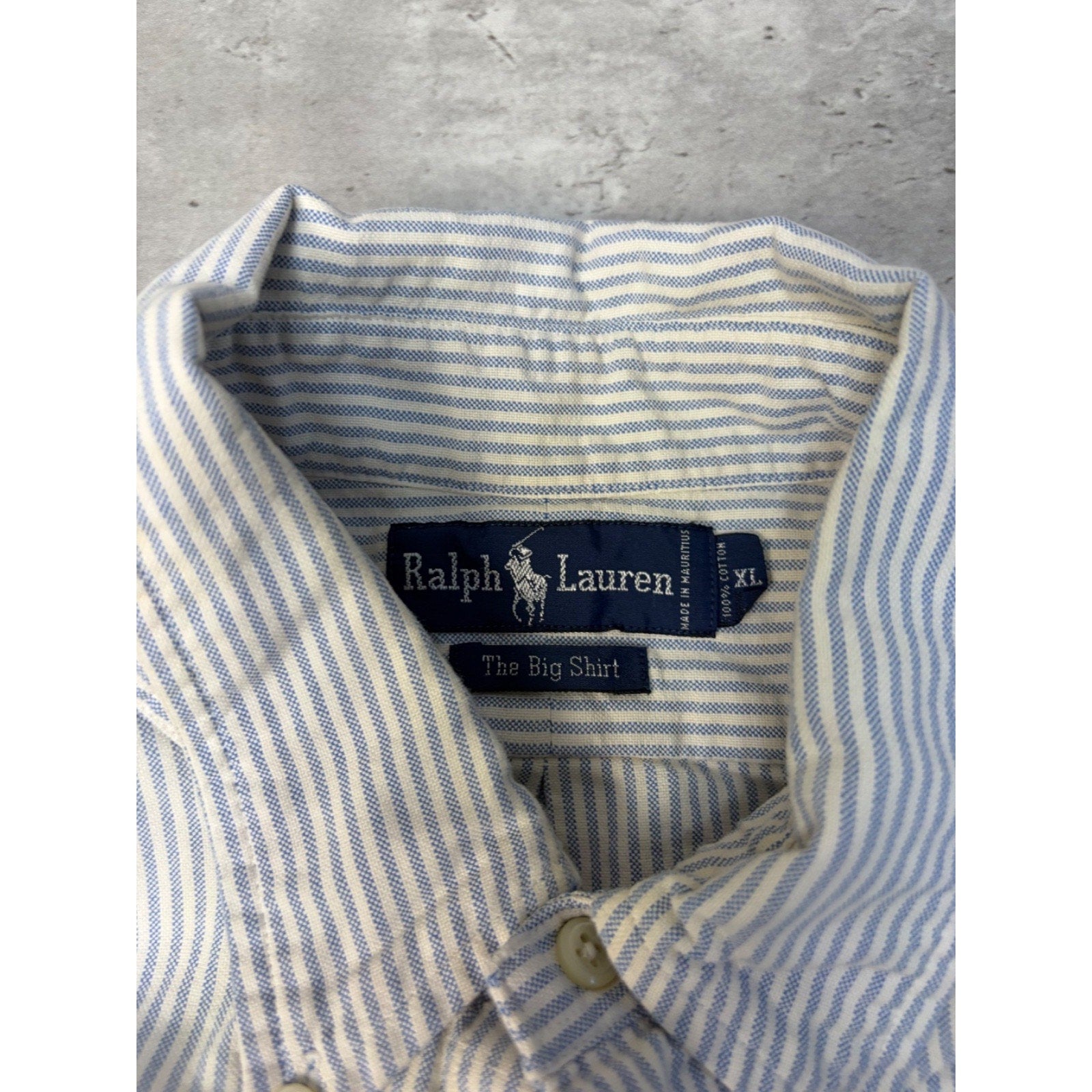 Vintage Polo Ralph Lauren Embroidered Pony Striped Button Up Shirt Size XL
