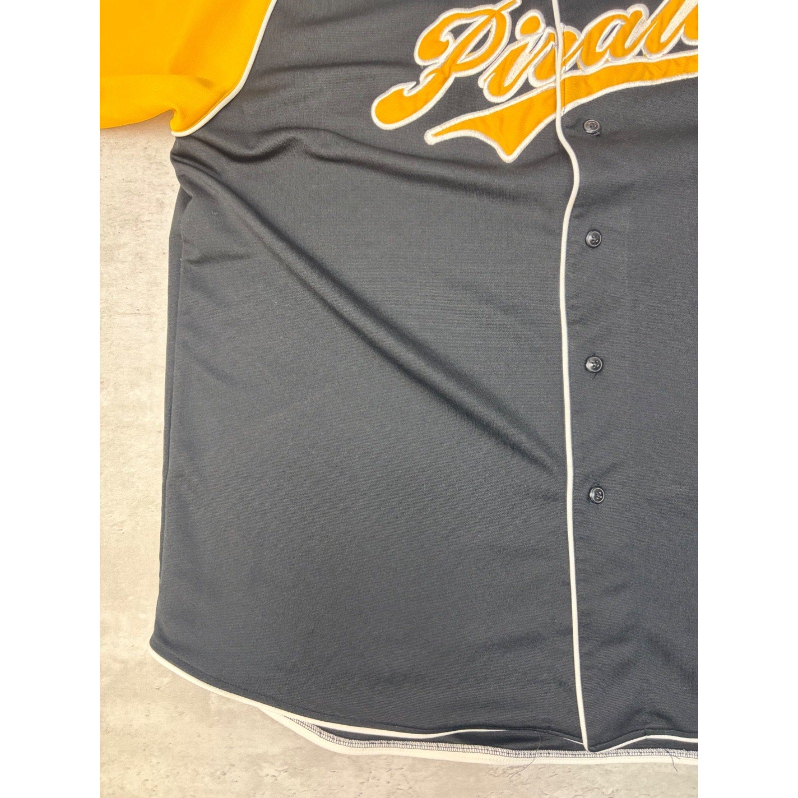 Vintage Pittsburgh Pirates MLB Script Spellout Baseball Jersey Size 2XL