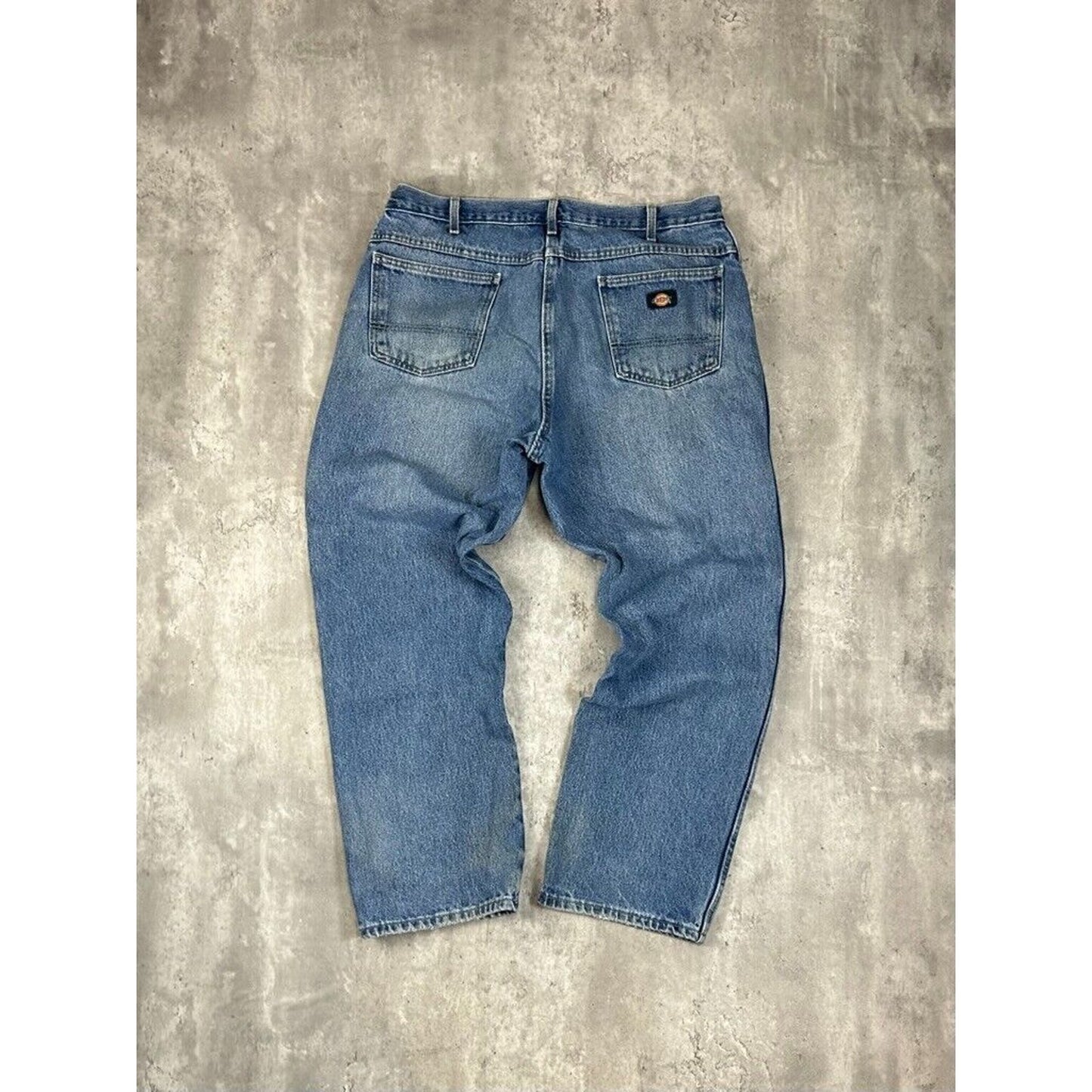 Vintage Dickies Medium Wash Denim Workwear Pants Size 38 Blue