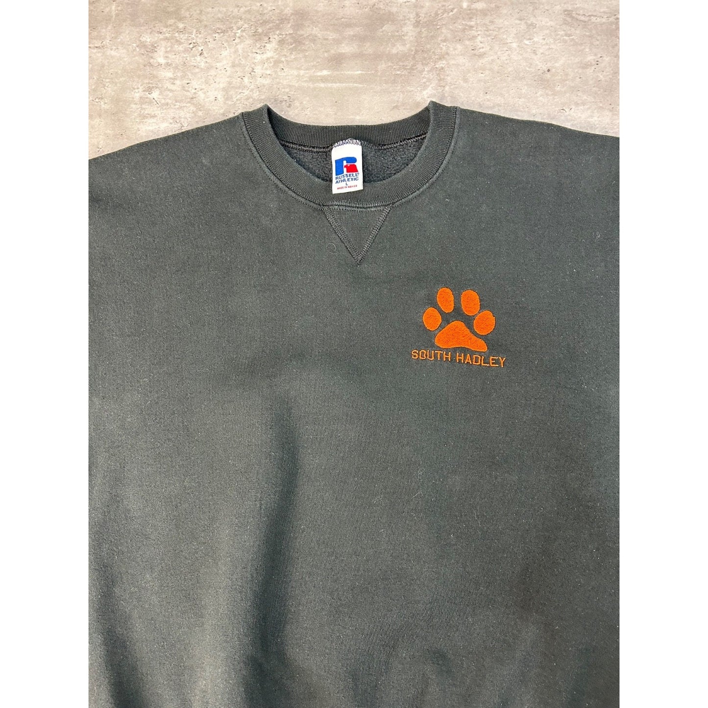 Vintage 90s South Hadley Collegiate Embroidered Logo Spellout Sweatshirt Large