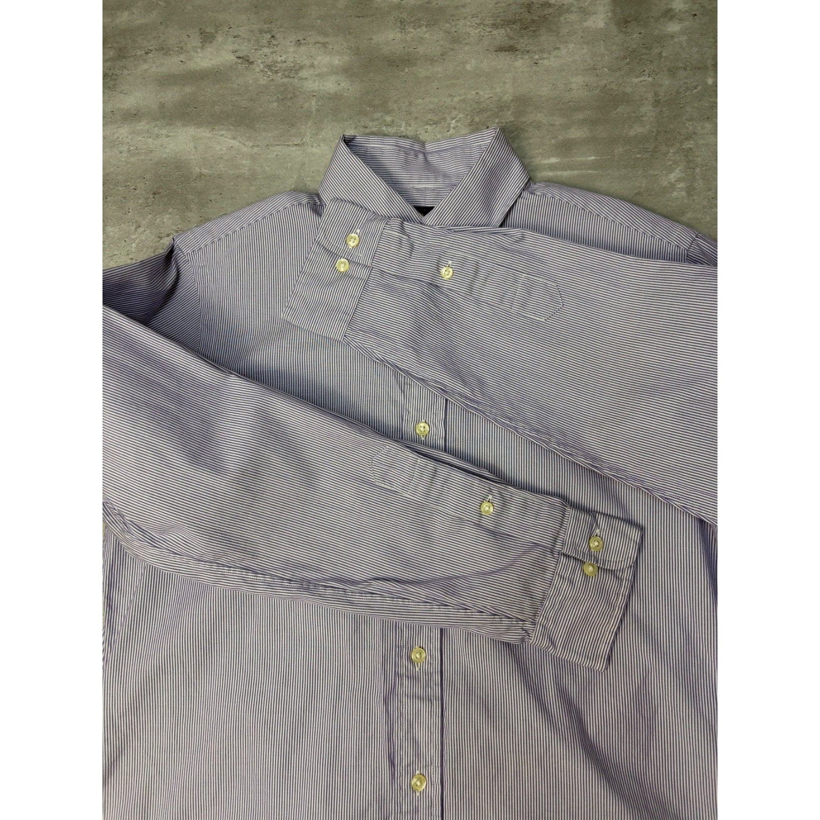 Vintage Polo Ralph Lauren Embroidered Pony Striped Button Up Shirt Size Large
