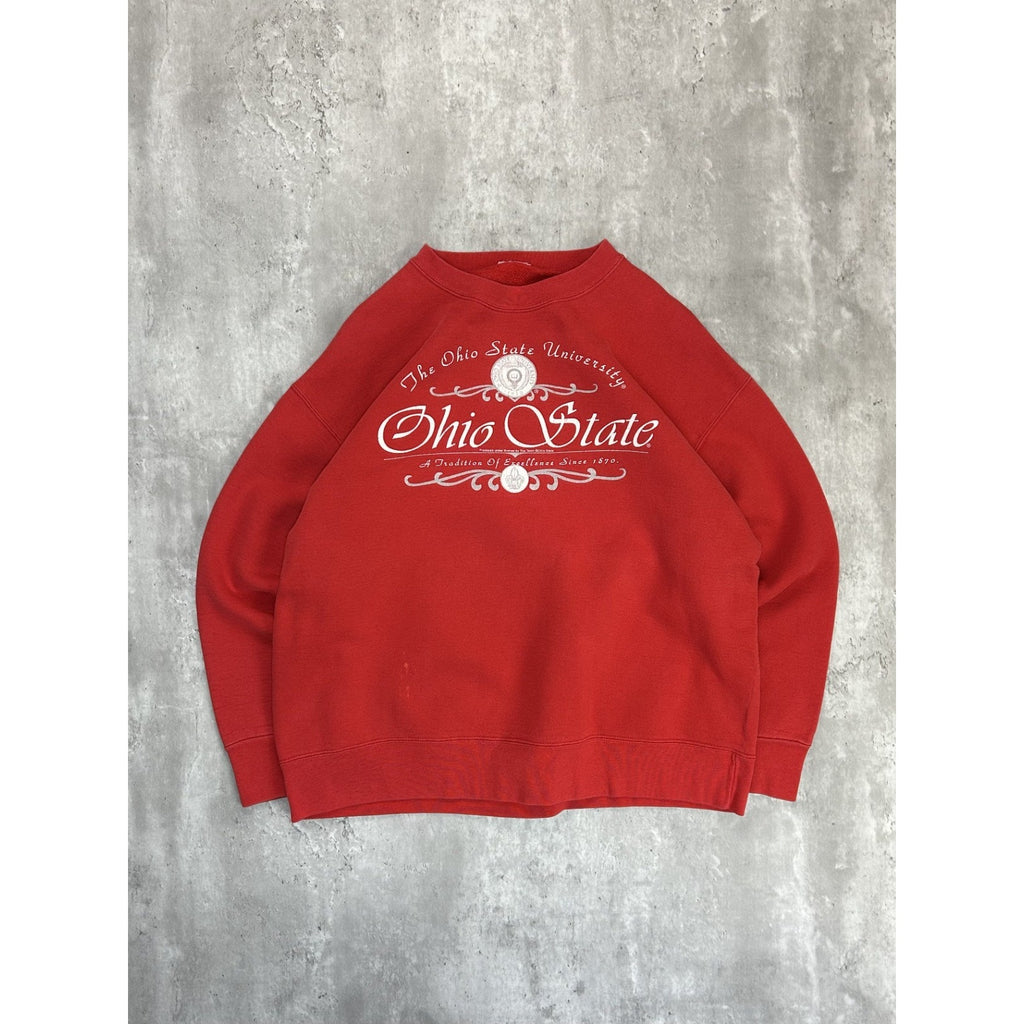 Vintage 90s Ohio State Buckeyes NCAA Graphic Spellout Sweatshirt Size Large