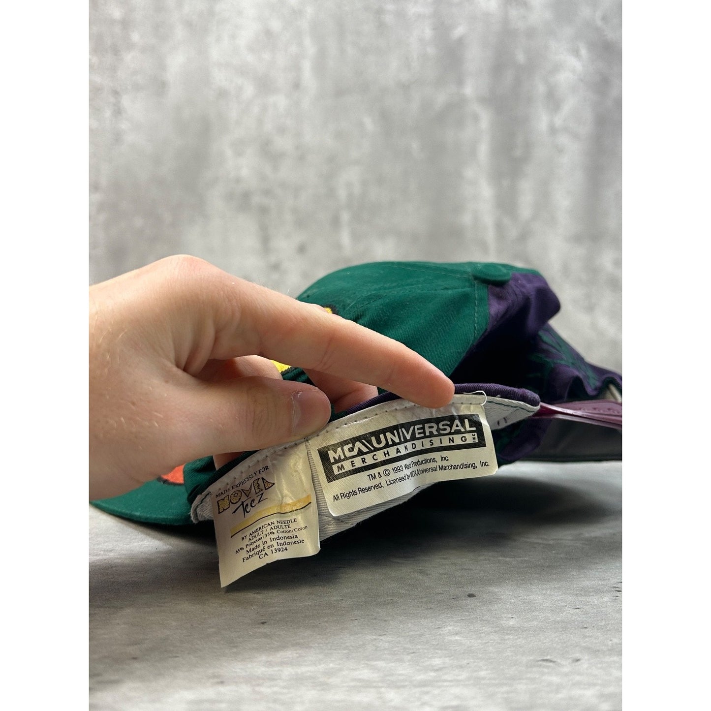 Vintage 1993 Rocky & Bullwinkle Big Cartoon Character Snapback Hat OSFA