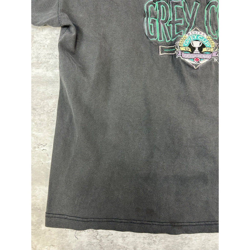 Vintage 1995 CFL Grey Cup Stallions Vs Stampeders Football T-Shirt Size Large