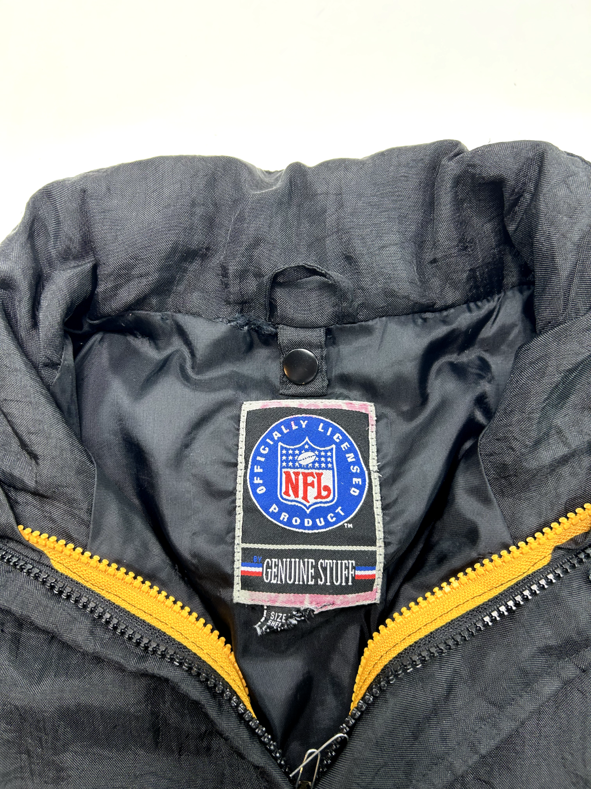 Vintage 90s Pittsburgh Steelers NFL Embroidered Spellout Nylon Jacket Size Small