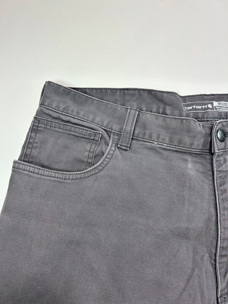 Carhartt Relaxed Fit Canvas Work Wear Five Pocket Pants Size 37W Gray