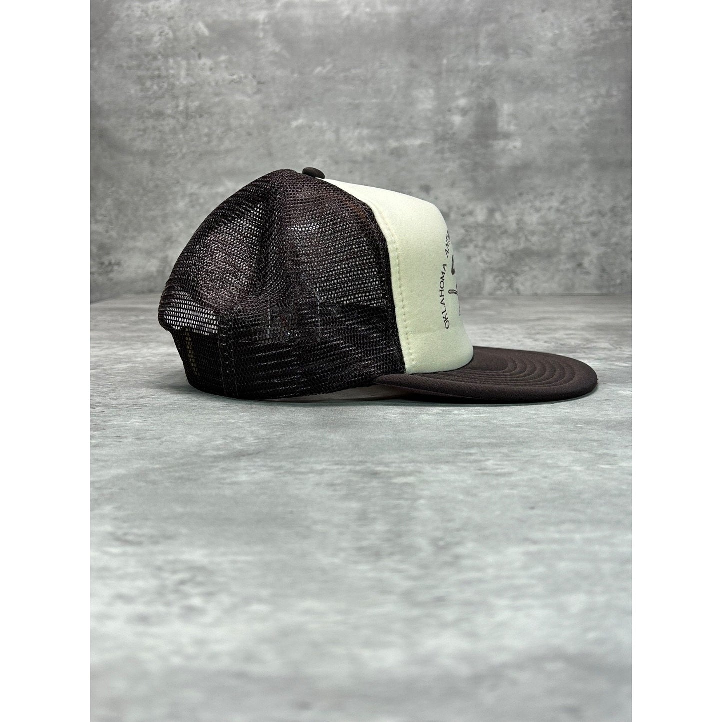 Vintage 80s Oklahoma Anthroplogical Society Spellout Trucker Snapback Hat OSFA