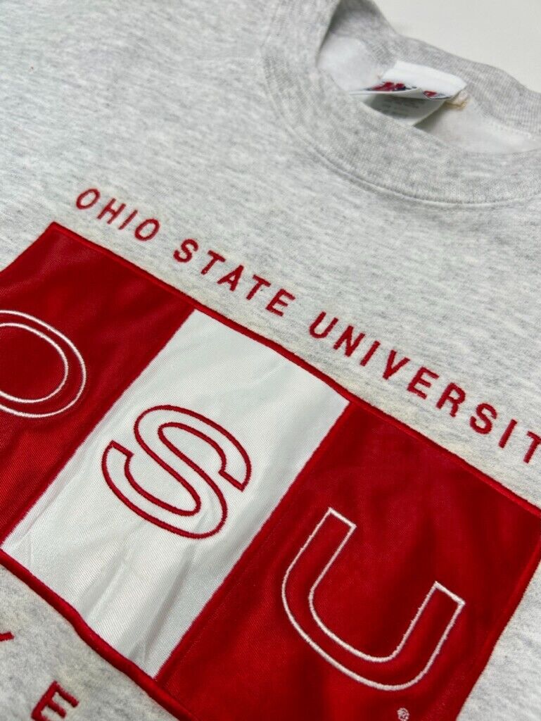 Vintage Ohio State University NCAA Embroidered Spellout Sweatshirt Size Large