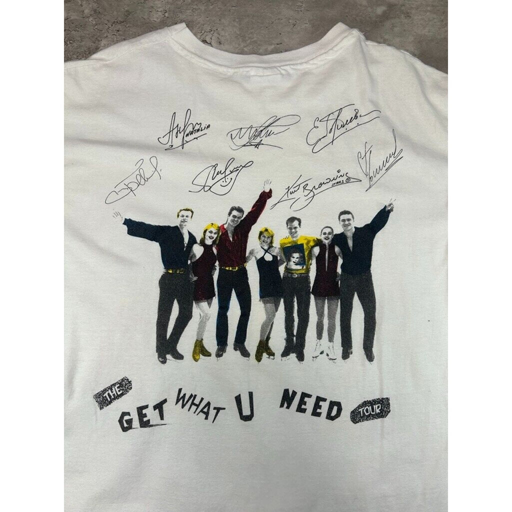 Vintage 90s Stars On Ice Get What You Need Music Graphic T-Shirt Size XL