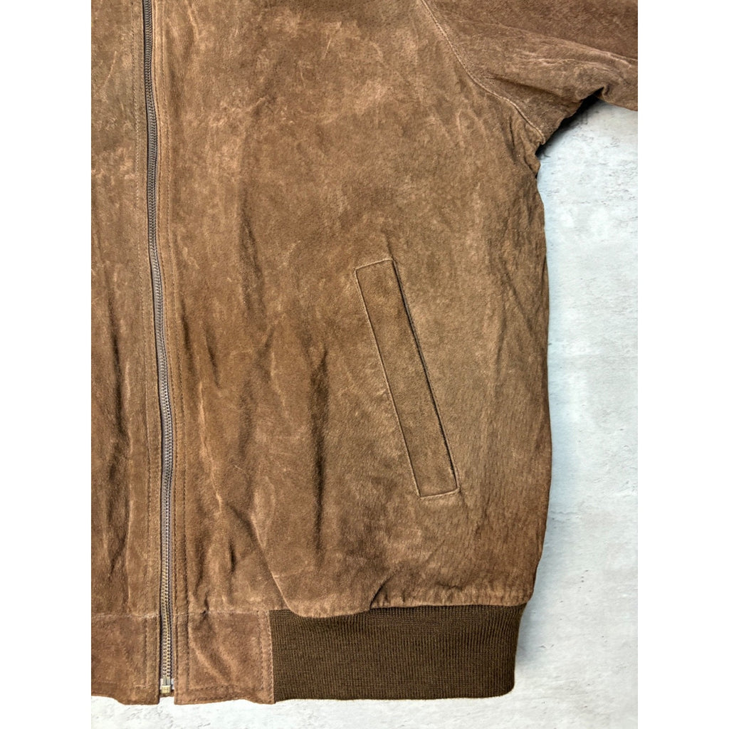 Vintage Denver Hayes Fleece Lined Full Zip Suede Jacket Size Large