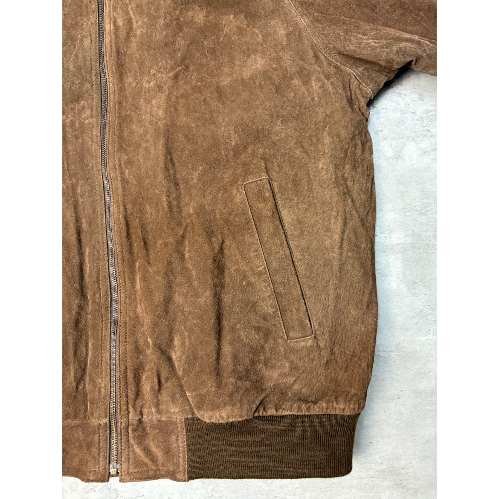 Vintage Denver Hayes Fleece Lined Full Zip Suede Jacket Size Large
