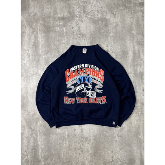 Vintage 1990 New York Giants NFL NFC Champs Graphic Sweatshirt Size XL Blue